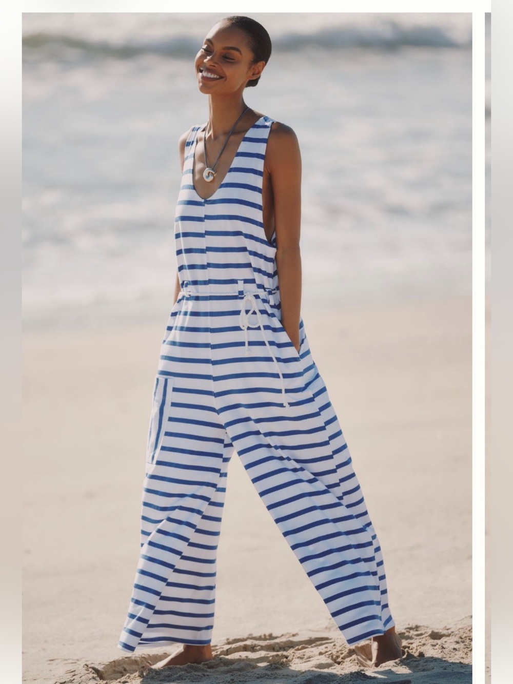 NWT Celandine Coral Coast Knit striped 
Jumpsuit - Large
